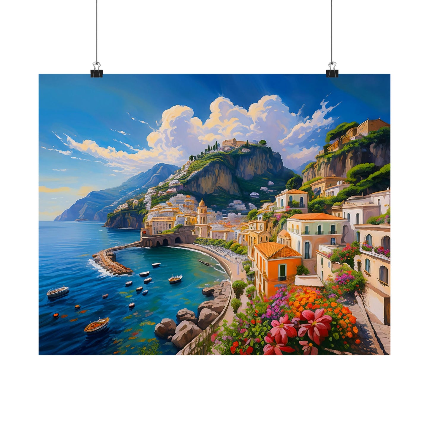Amalfi Coast Italy Coastal Print | Style 2 | Wall Art | Wall Print