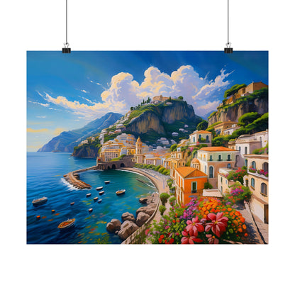 Amalfi Coast Italy Coastal Print | Style 2 | Wall Art | Wall Print