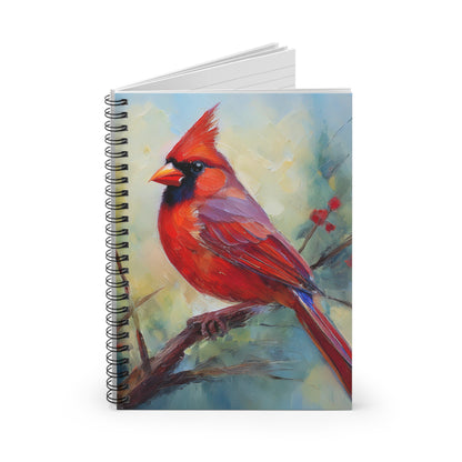 Cardinal Bird Spiral Notebook, American birds, bird, ornithology, journal, notes