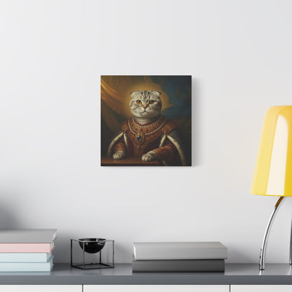 Scottish Fold Renaissance Royal Cat Canvas Art Print, Cat Wall Decor, Pet Lover Gift, Feline Portrait, Home Decoration, Unique Gift for Cat Lovers
