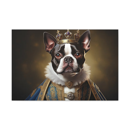 Boston Terrier Renaissance Pet Portrait on Canvas, wall print, wall art, dog portrait, dog art