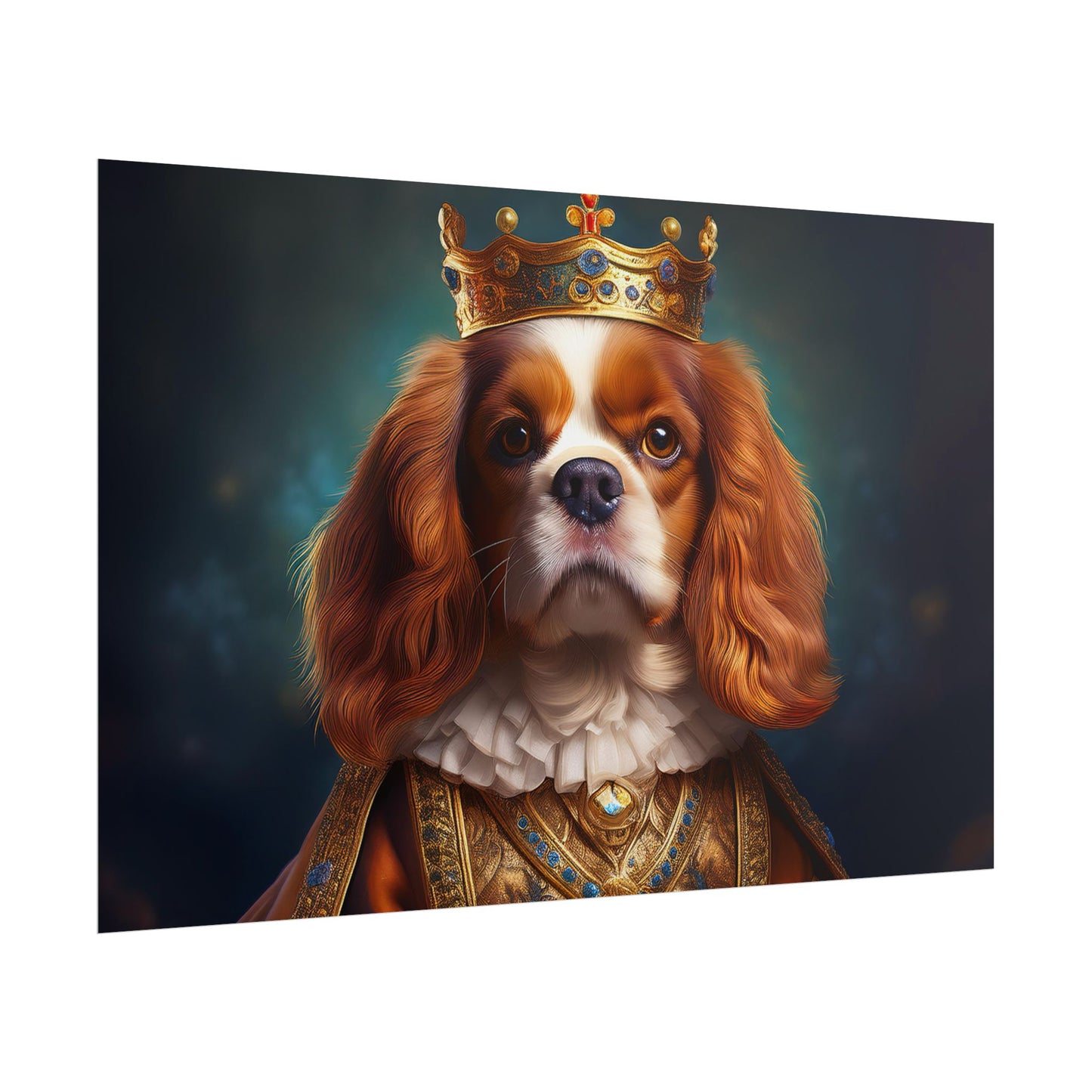 Cavalier King Charles Spaniel Art Pet Portrait Print, Renaissance, Wall Print, Wall Art