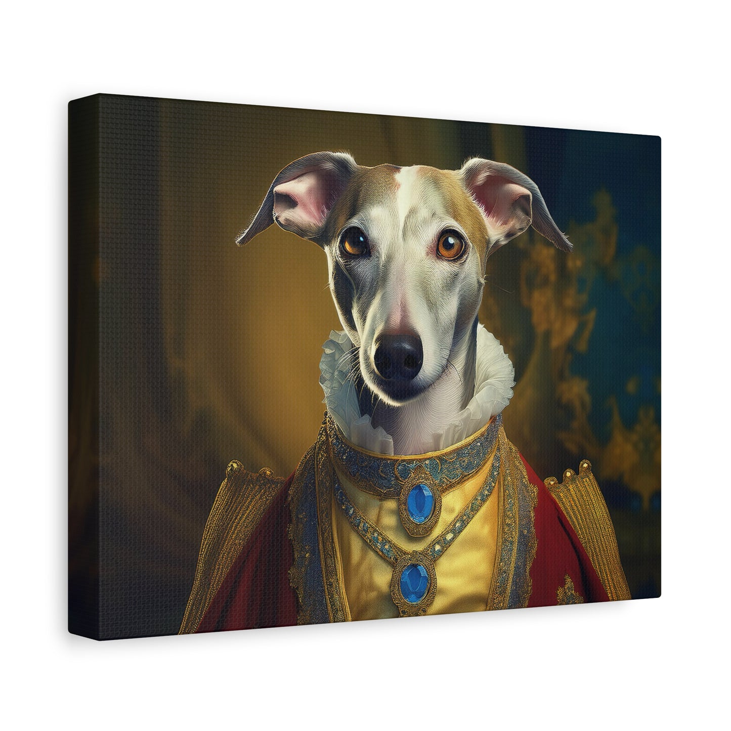 Whippet Renaissance Pet Portrait  Print - Canvas, wall art, wall print, dog portrait, dog art