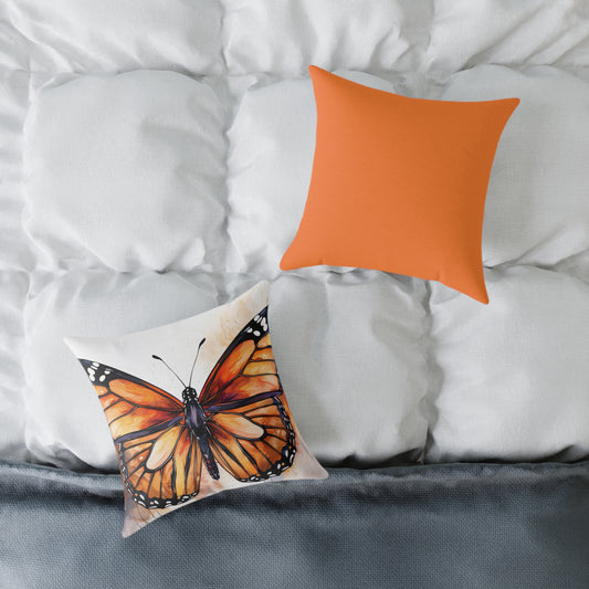 Butterfly Canvas Pillow, Monarch Butterfly Home Decor, Nature-Themed Cushion, Gift for Nature Lovers, Autumn Accent Pillow