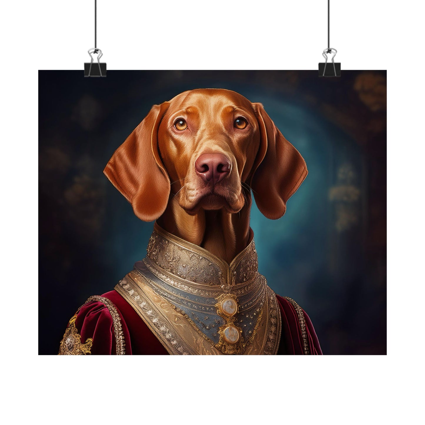 Vizsla Renaissance Pet Portrait Print,  Art Print, Wall Decor,  Animal Print, Dog Wall Art, Wall print, wall art, dog art