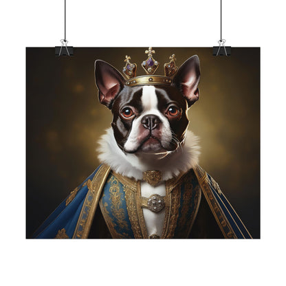 Boston Terrier Renaissance Dog Portrait Art Print, Wall Decor Gift, Animal Lover Home Decor, Dog Wall Art