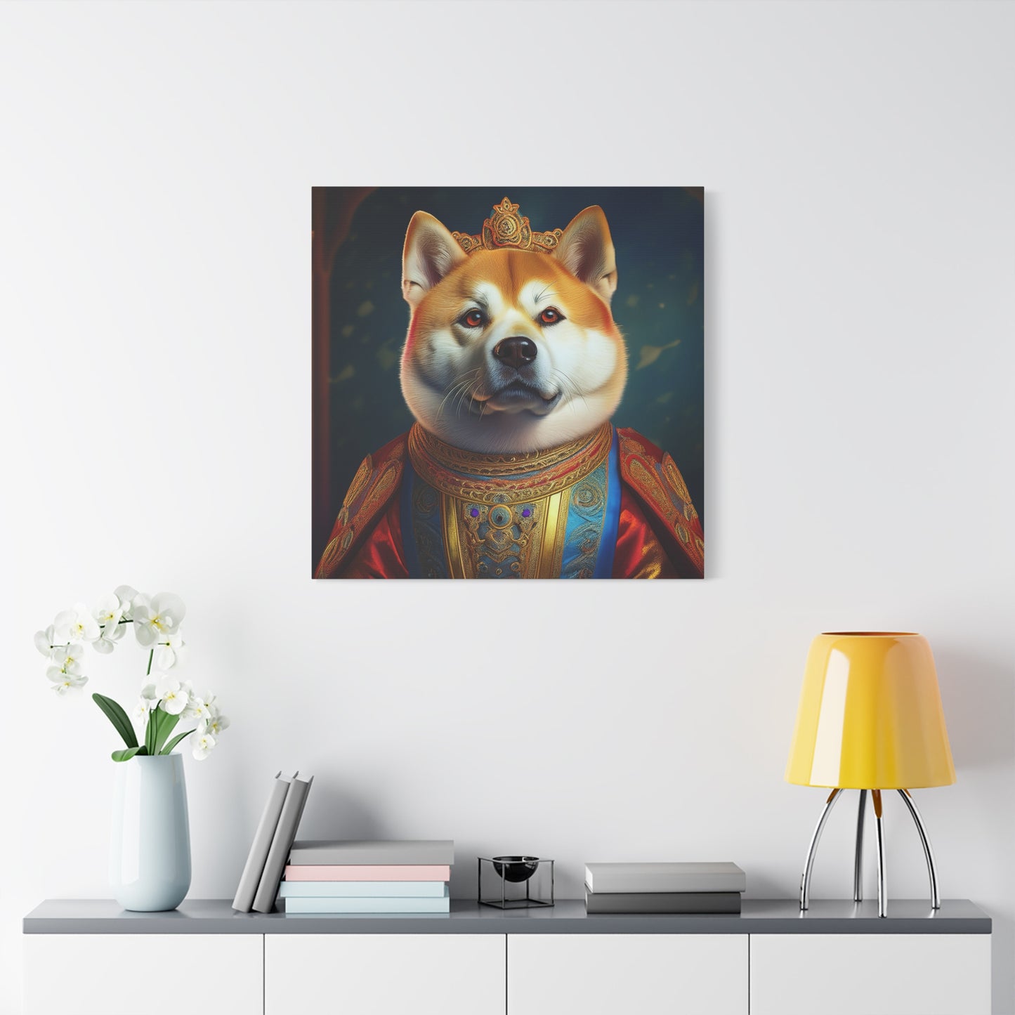 Shiba Renaissance Pet Portrait on Canvas, wall art, wall print, dog portrait, dog art
