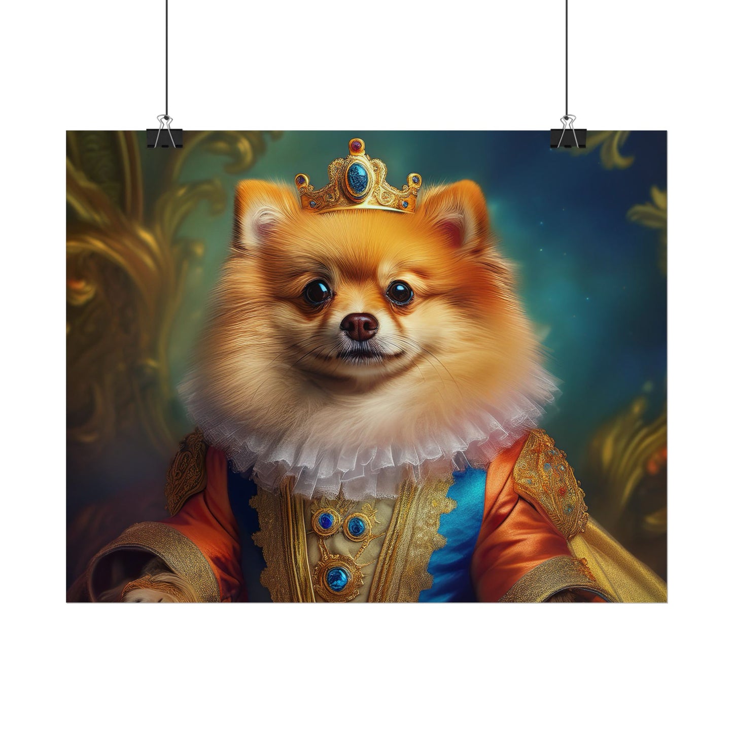 Pomeranian Renaissance Dog Portrait Art Print, Wall Decor Gift, Animal Lover Home Decor, Dog Wall Art