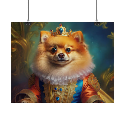 Pomeranian Renaissance Dog Portrait Art Print, Wall Decor Gift, Animal Lover Home Decor, Dog Wall Art