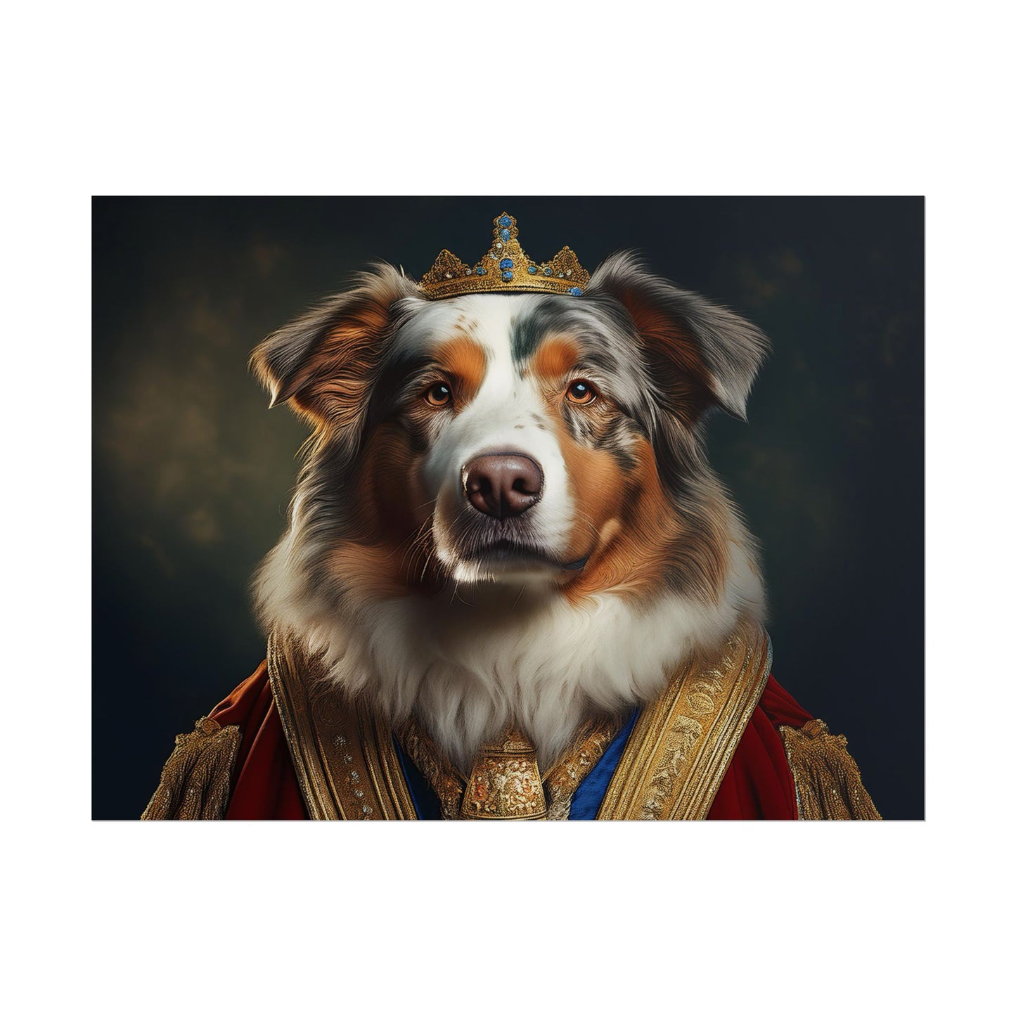 Australian Shepherd Dog Renaissance Pet Portrait Print | Wall Art | Wall Print
