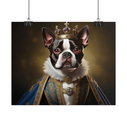 Boston Terrier Renaissance Dog Portrait Art Print, Wall Decor Gift, Animal Lover Home Decor, Dog Wall Art