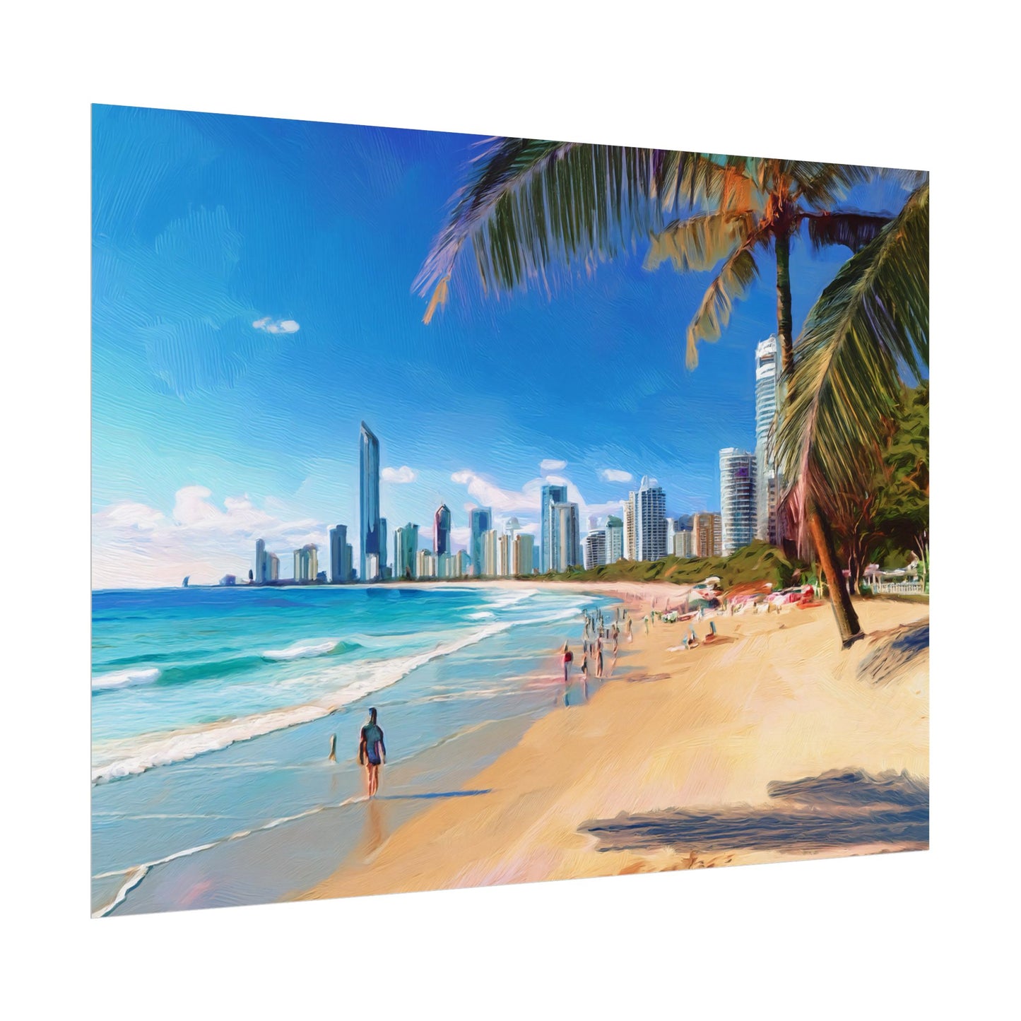 Surfers Paradise Beach Australia Coastal Print | Style 1 | Wall Art | Wall Print