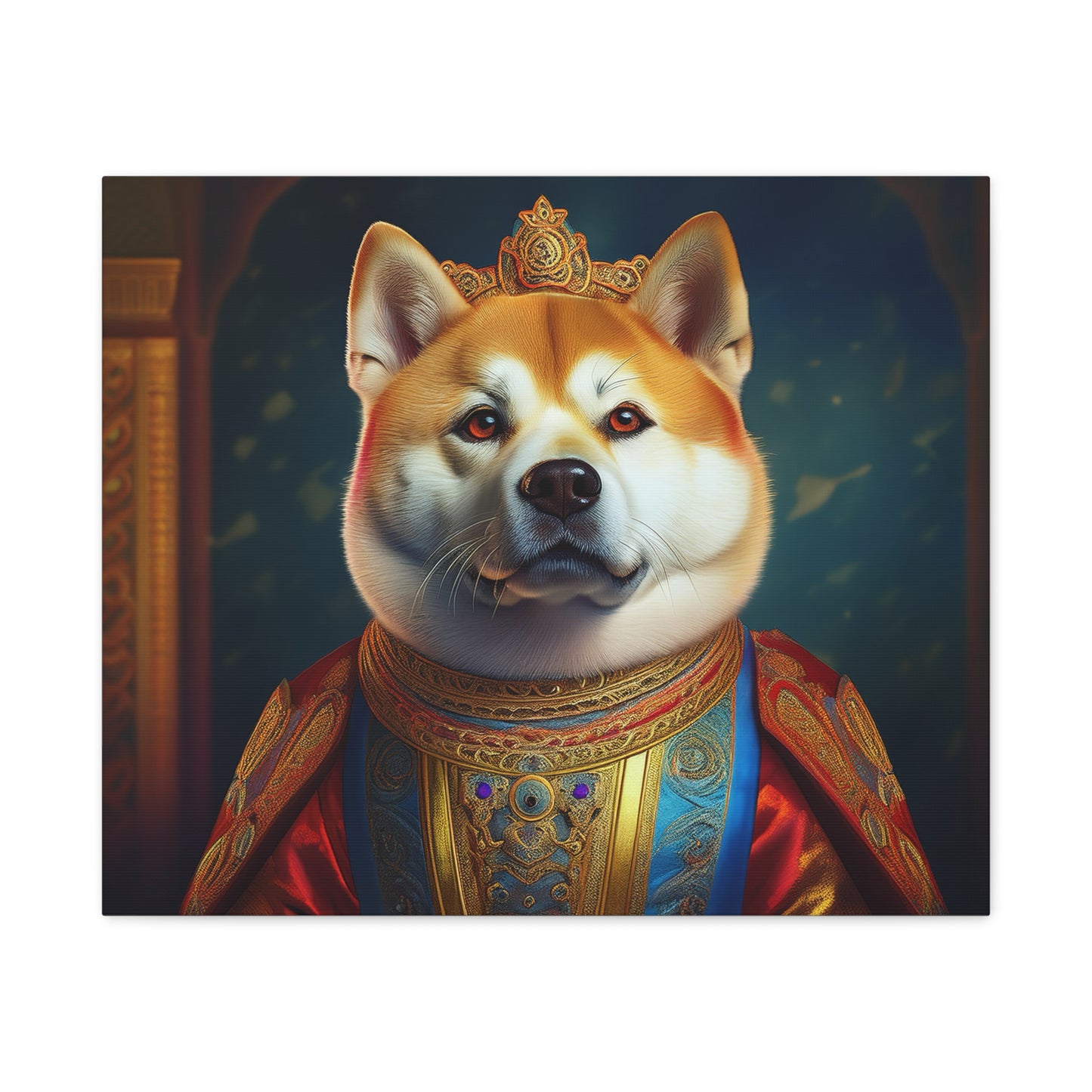 Shiba Renaissance Pet Portrait on Canvas, wall art, wall print, dog portrait, dog art