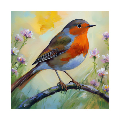 American Robin Bird Oil Painting Print | Wall Print | Wall Art | Bird Art