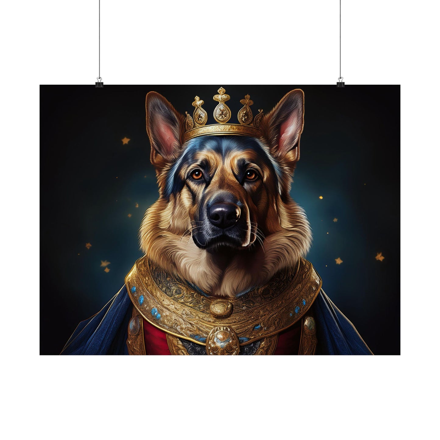 German Shepherd Renaissance Dog Portrait Art Print, Wall Decor Gift, Animal Lover Home Decor, Dog Wall Art