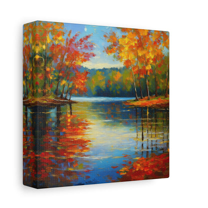 Fall Changing Leaves on a Lake Canvas Print | Style 2 | Wall Art | Wall Print | Fall Decor