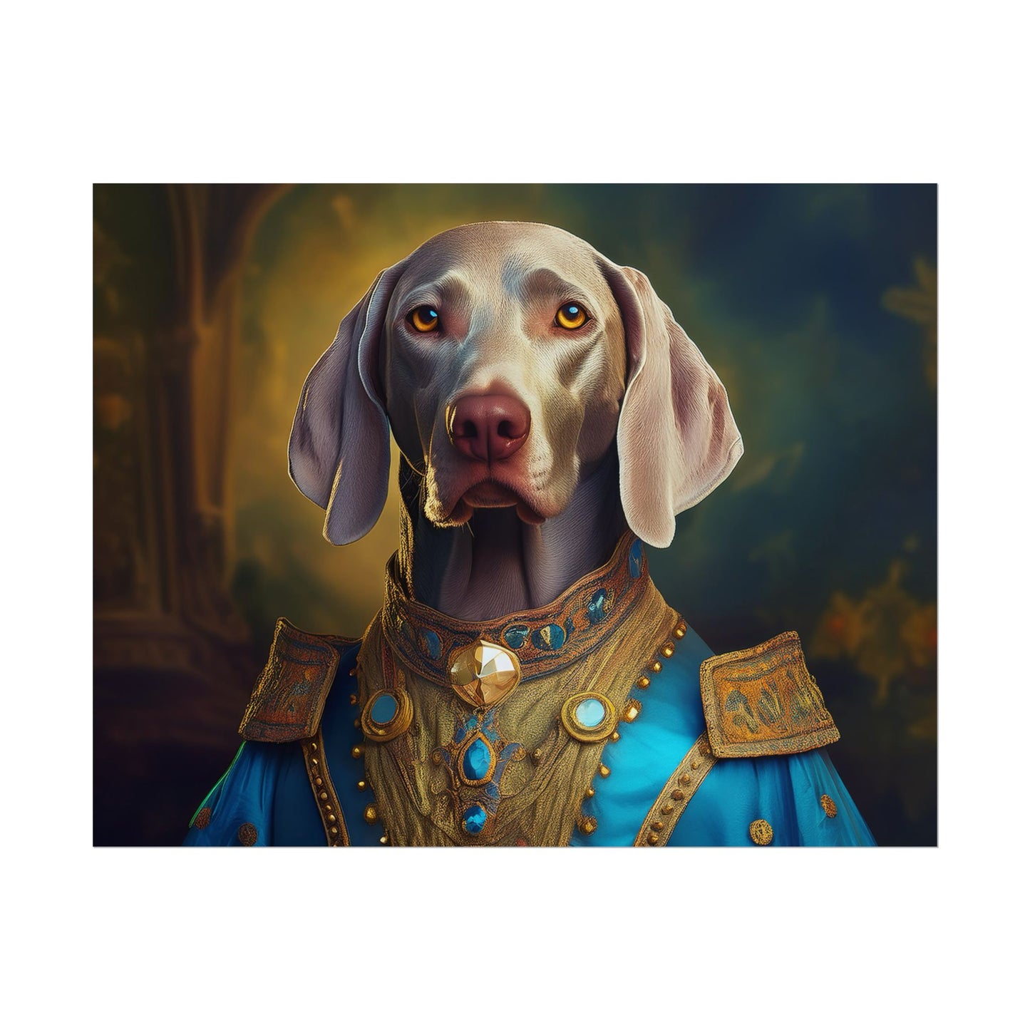 Weimaraner Renaissance Pet Portrait Print, wall print, wall art, Animal Lover Home Decor, Dog Wall Art