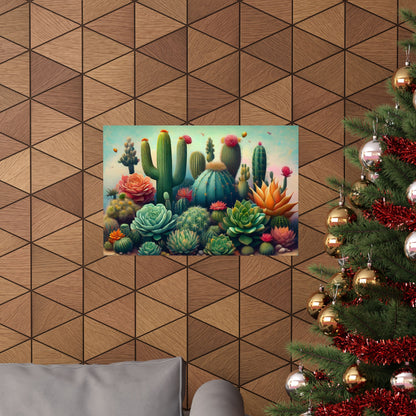 Abstract Cacti and Succulent Desert Garden Color Print | Wall Art | Wall Print