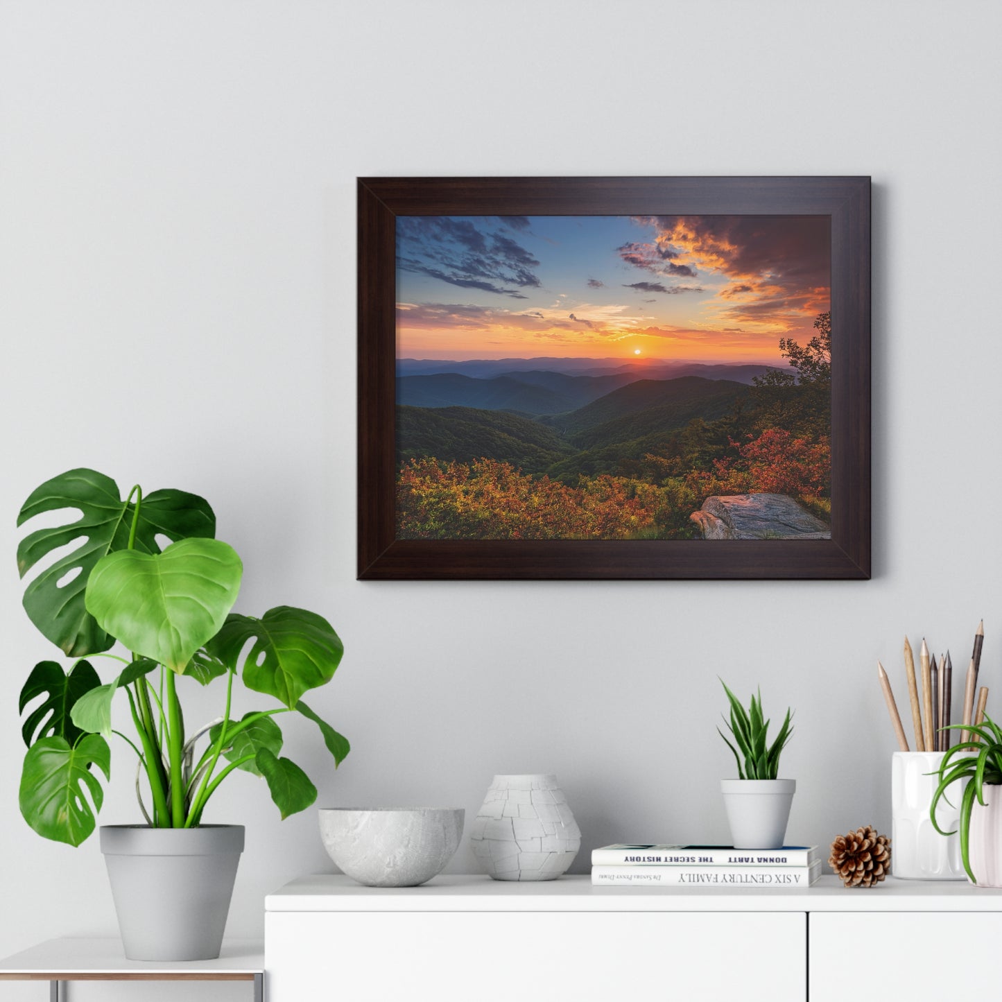 Sunset over Blue Ridge Mountains Fall Landscape Framed Print