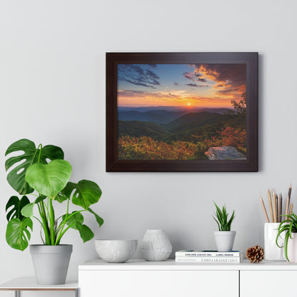 Sunset over Blue Ridge Mountains Fall Landscape Framed Print