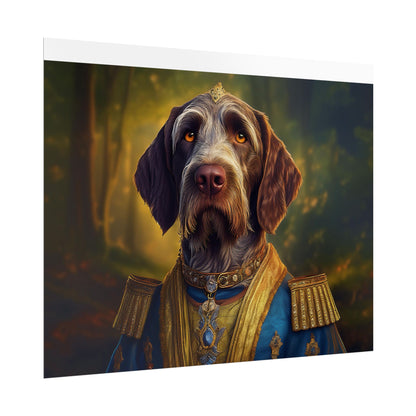 German Wirehaired Pointer Renaissance Pet Portrait Print, Pointer, Dog Lover Wall Art,  Dog Memorial Gift, wall art, wall print, dog print