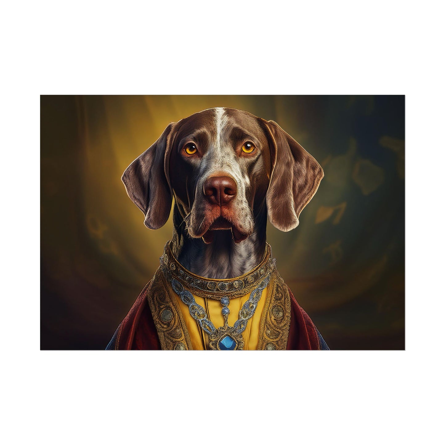 German Shorthaired Pointer Dog Renaissance Pet Portrait, Art Print, Animal Lover gift, Dog Wall Art, wall prints, wall art