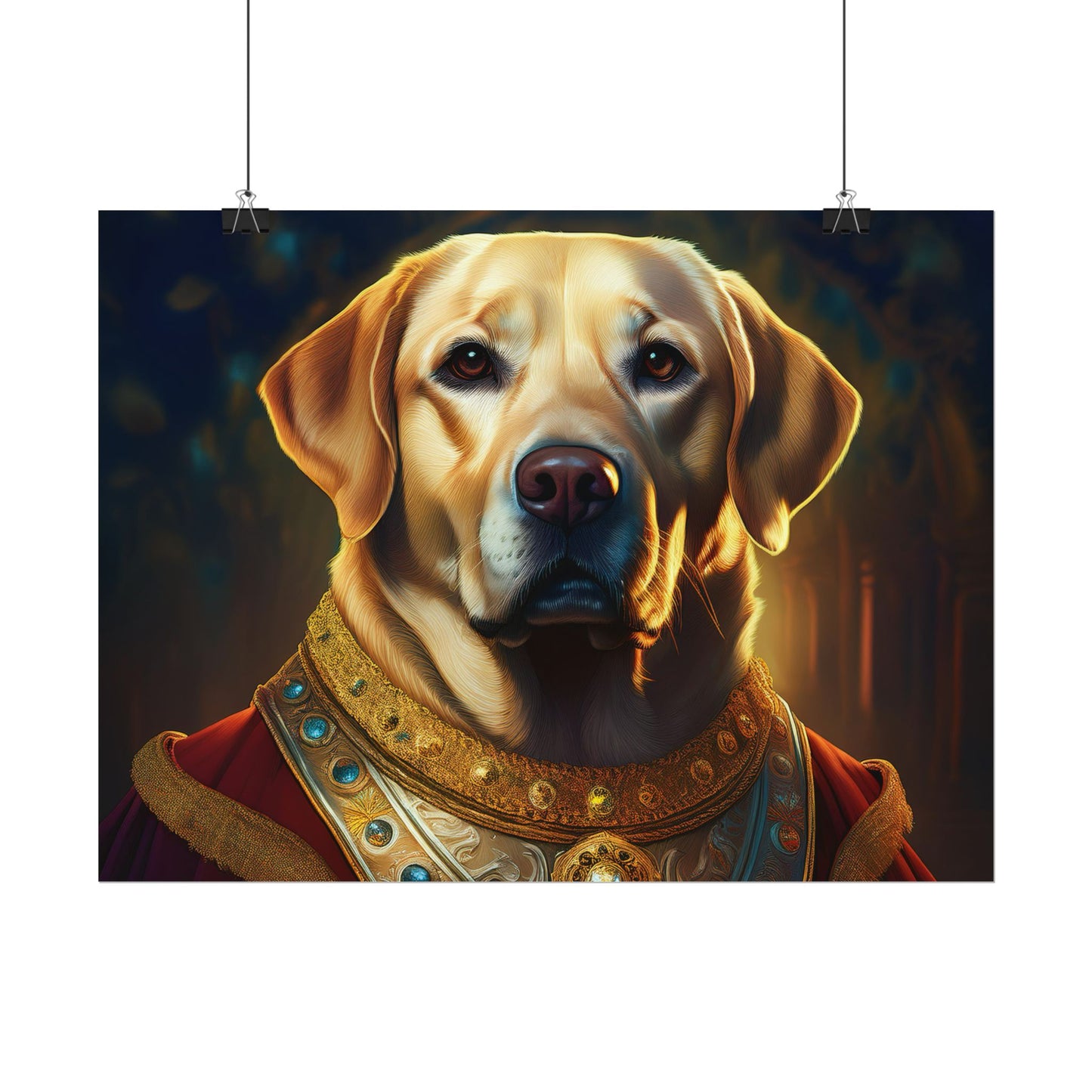 Labrador Retriever Renaissance Pet Portrait Art Print, Wall Decor Gift, Animal Lover Home Decor, Dog Wall Art
