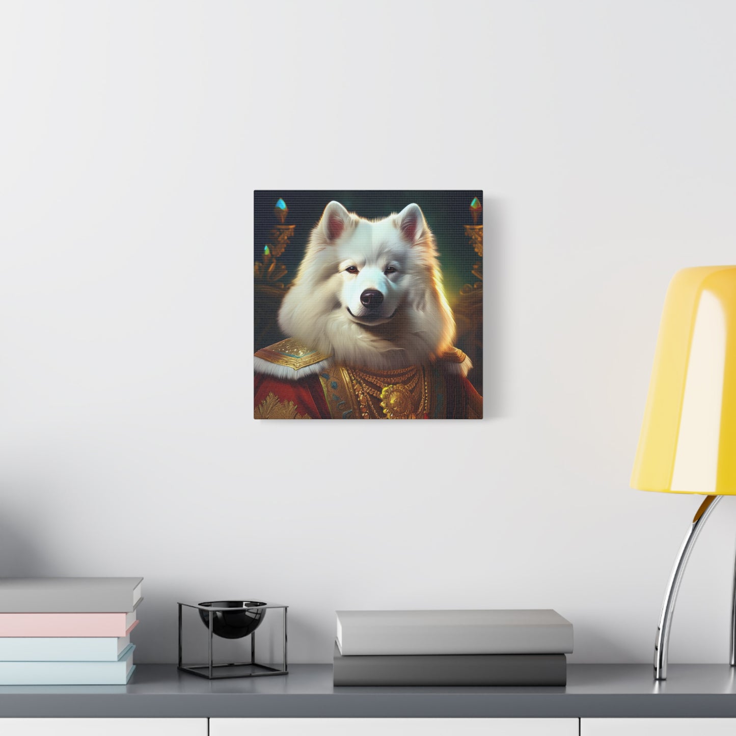 Samoyed Renaissance Pet Portrait on Canvas, wall art, wall print, dog portrait, dog art