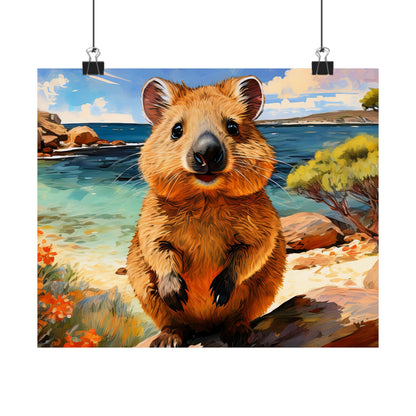 Quokkas at Rottnest Island Western Australia Print |  Unique Painting Print | Style 1 | Wall Art | Wall Print