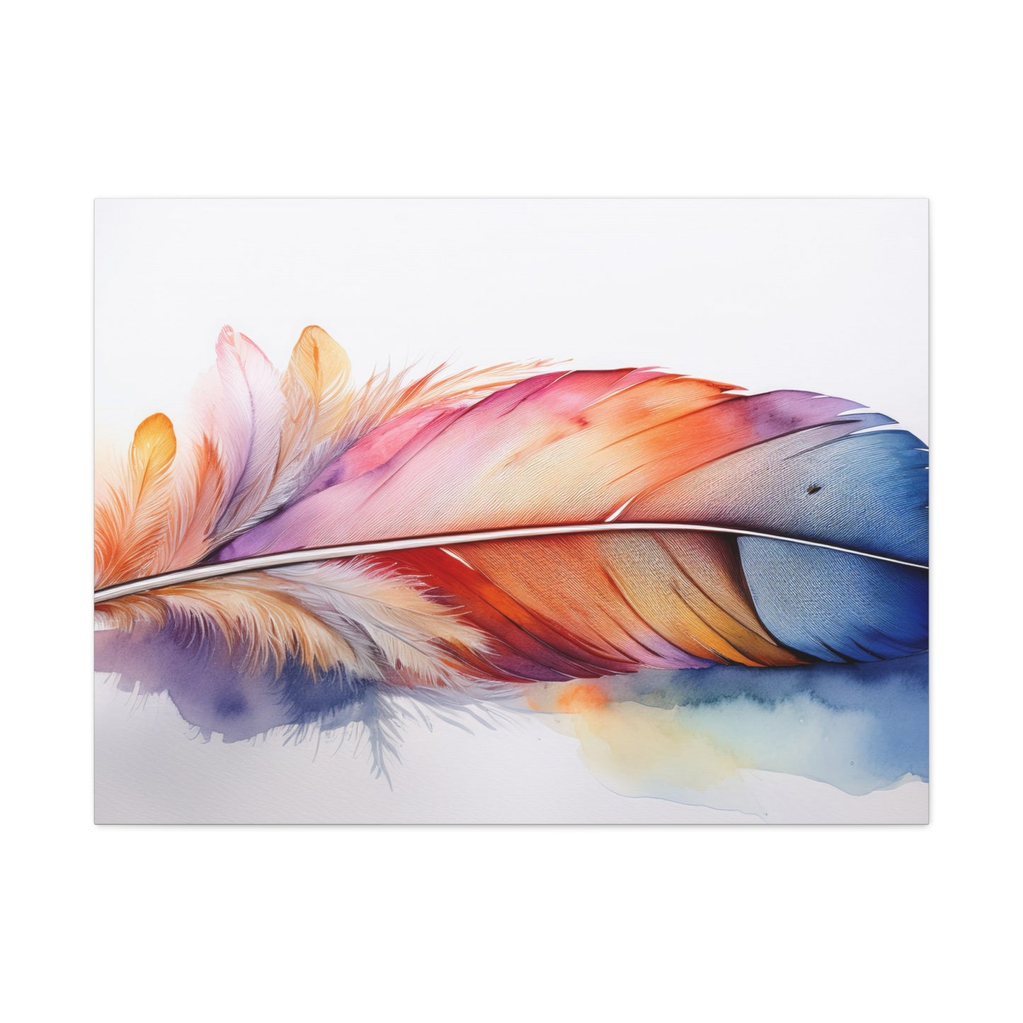 Rainbow Feather Watercolor Canvas Print - 3 | Elegant Wall Art & Prints | Unique Home Decor | Wall Print | Wall Art