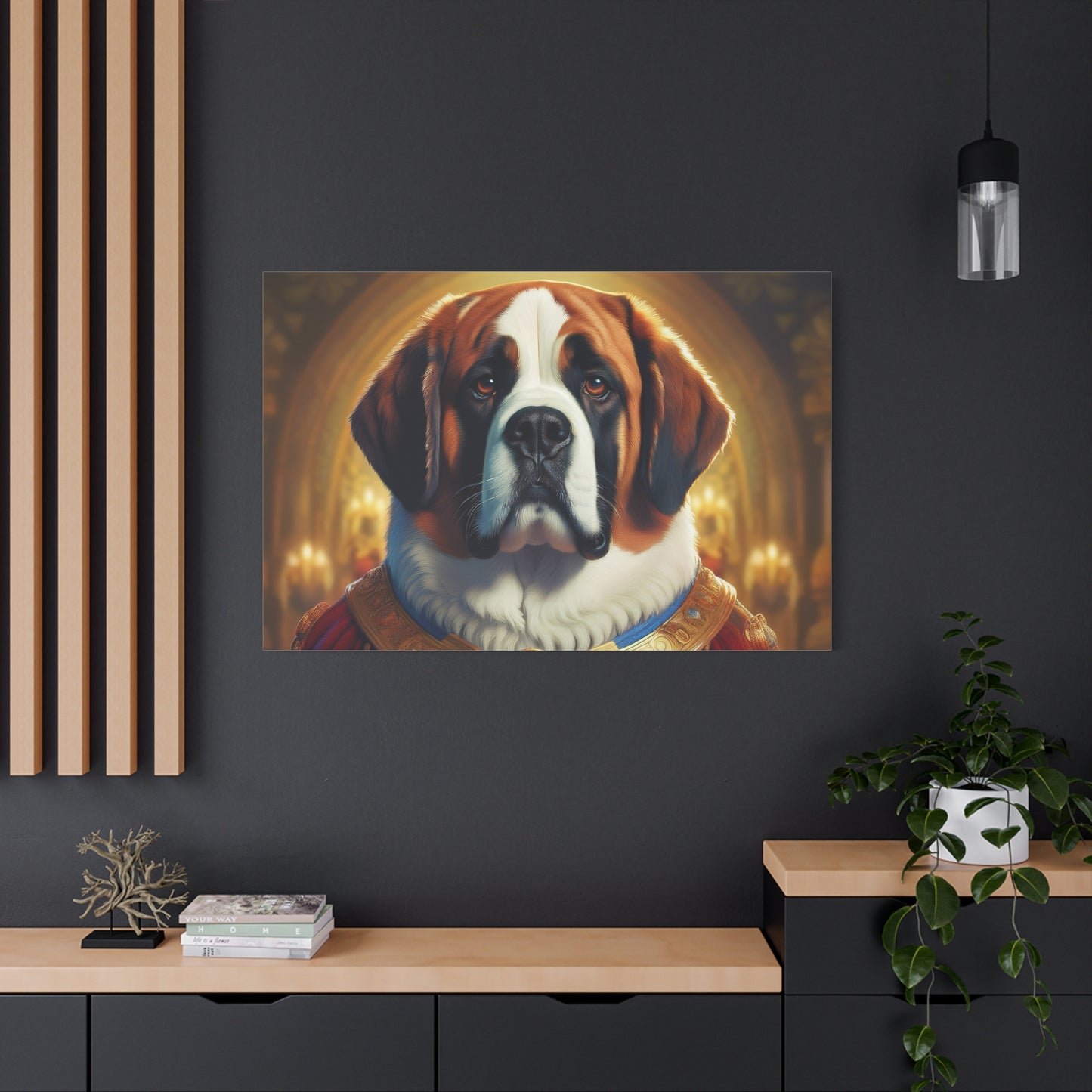 Regal Saint Bernard Renaissance Dog Portrait Canvas Art, Dog Lover Wall Décor, Pet Portrait, Home Decoration, Gift for Pet Owners, Animal Art