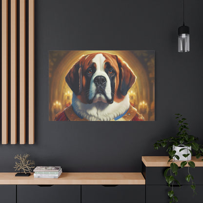 Regal Saint Bernard Renaissance Dog Portrait Canvas Art, Dog Lover Wall Décor, Pet Portrait, Home Decoration, Gift for Pet Owners, Animal Art