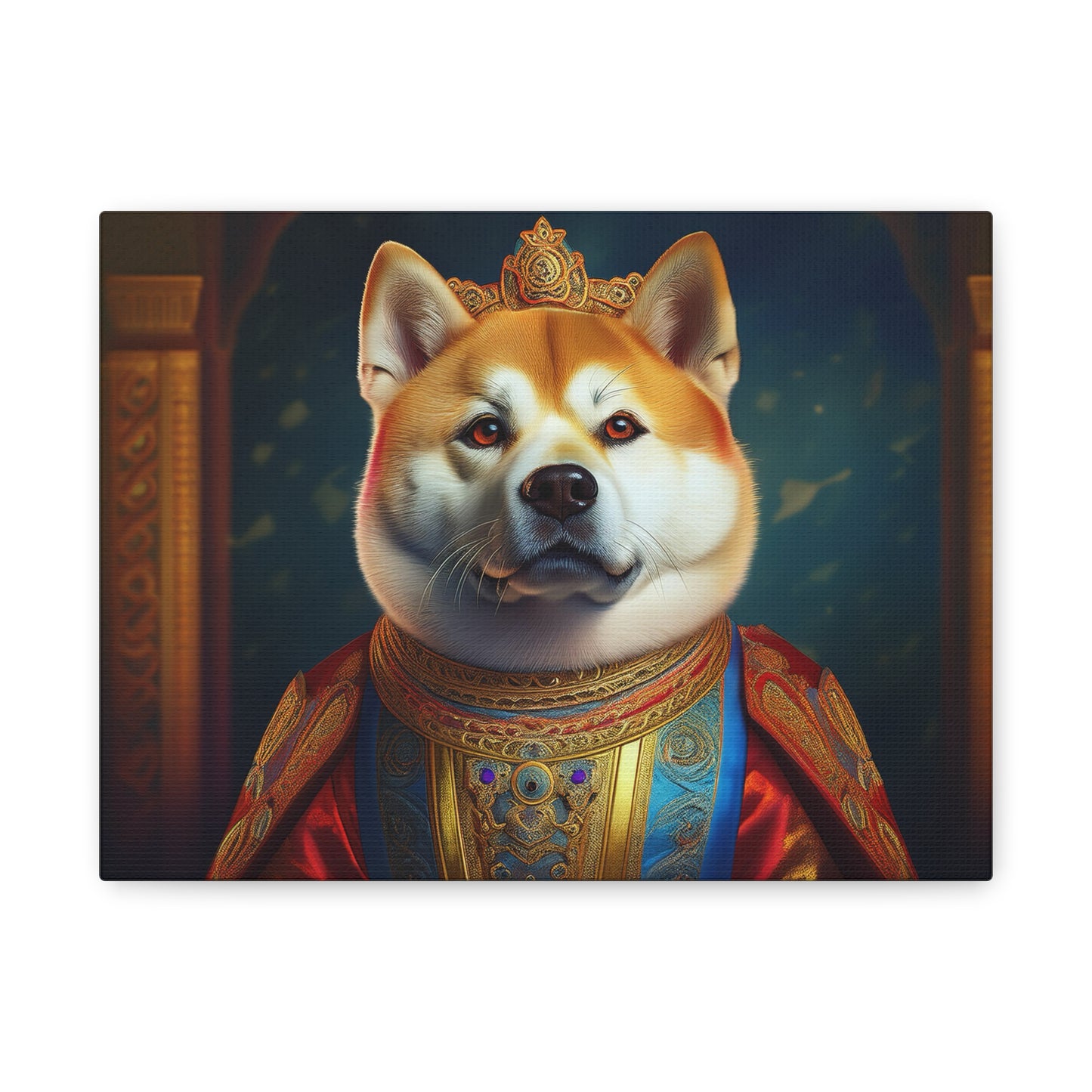 Shiba Renaissance Pet Portrait on Canvas, wall art, wall print, dog portrait, dog art