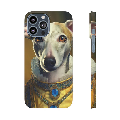 Whippet Renaissance Dog Portrait Slim Phone Case