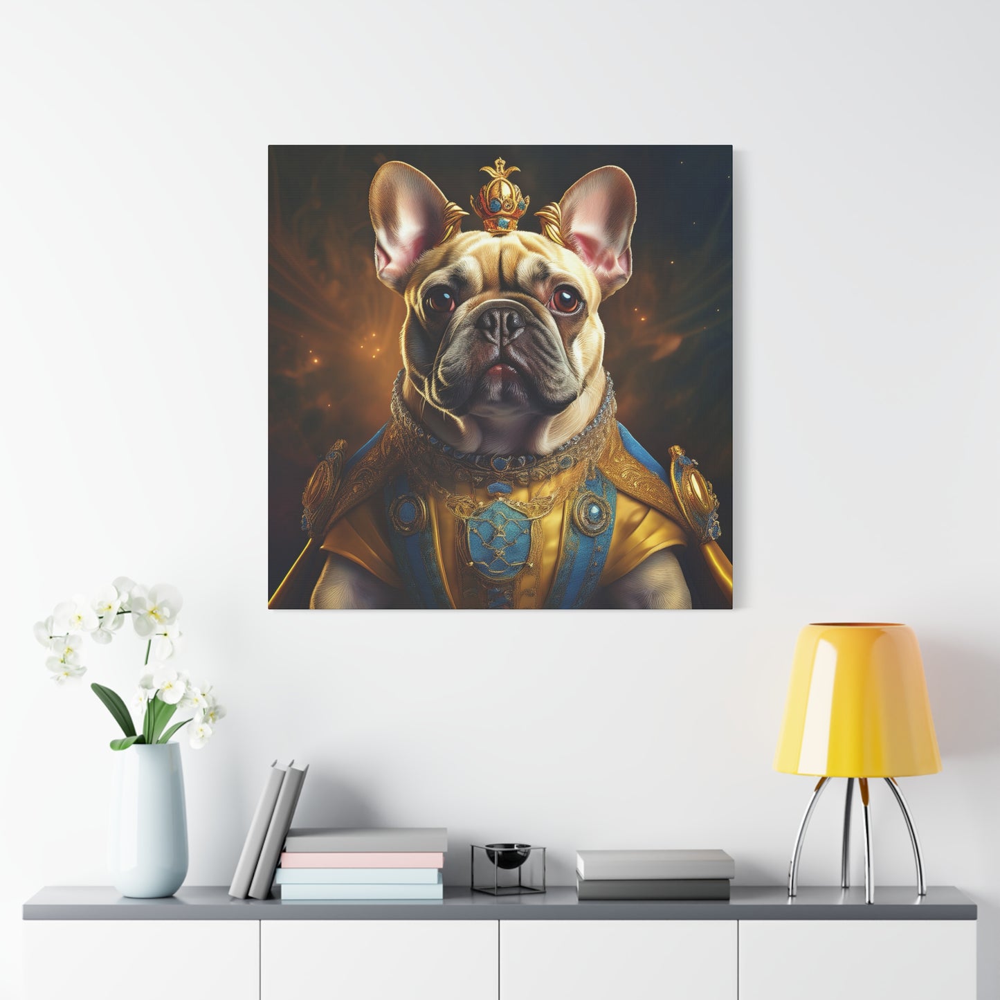 French Bulldog Renaissance Pet Portrait on Canvas | Wall Print | Wall Art | Dog Art