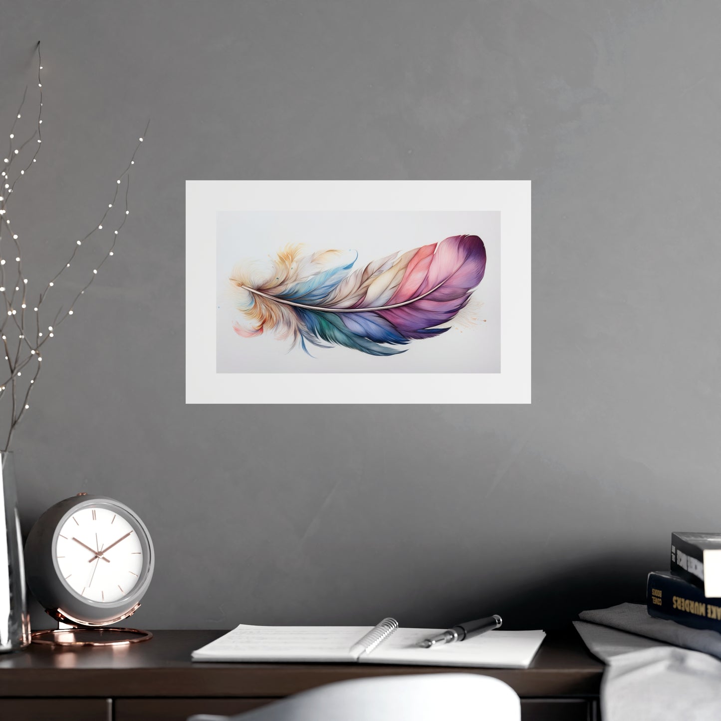 Rainbow Feather Watercolor Print - 1 | Vibrant Wall Art & Prints | Unique Home Decor | Wall Print | Wall Art