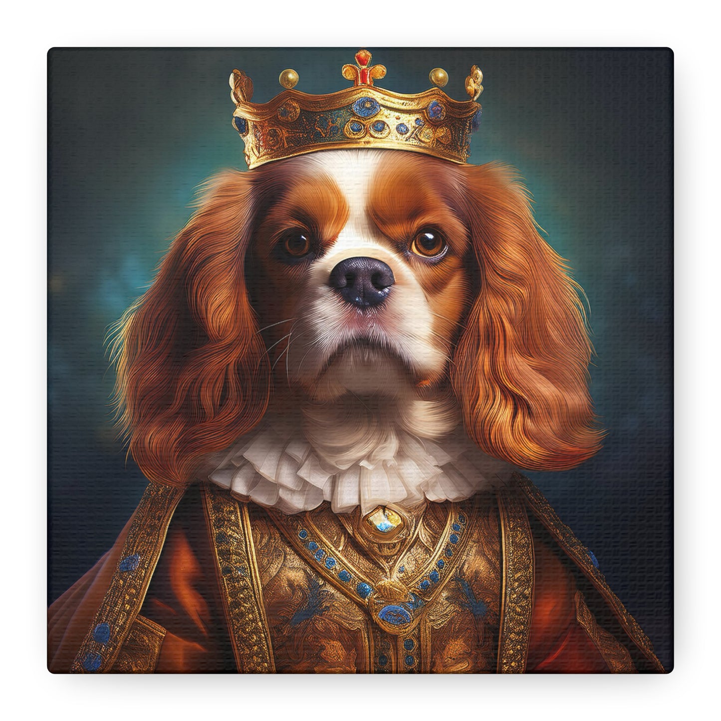 Cavalier King Charles Spaniel Renaissance Pet Portrait on Canvas | Wall art | wall print