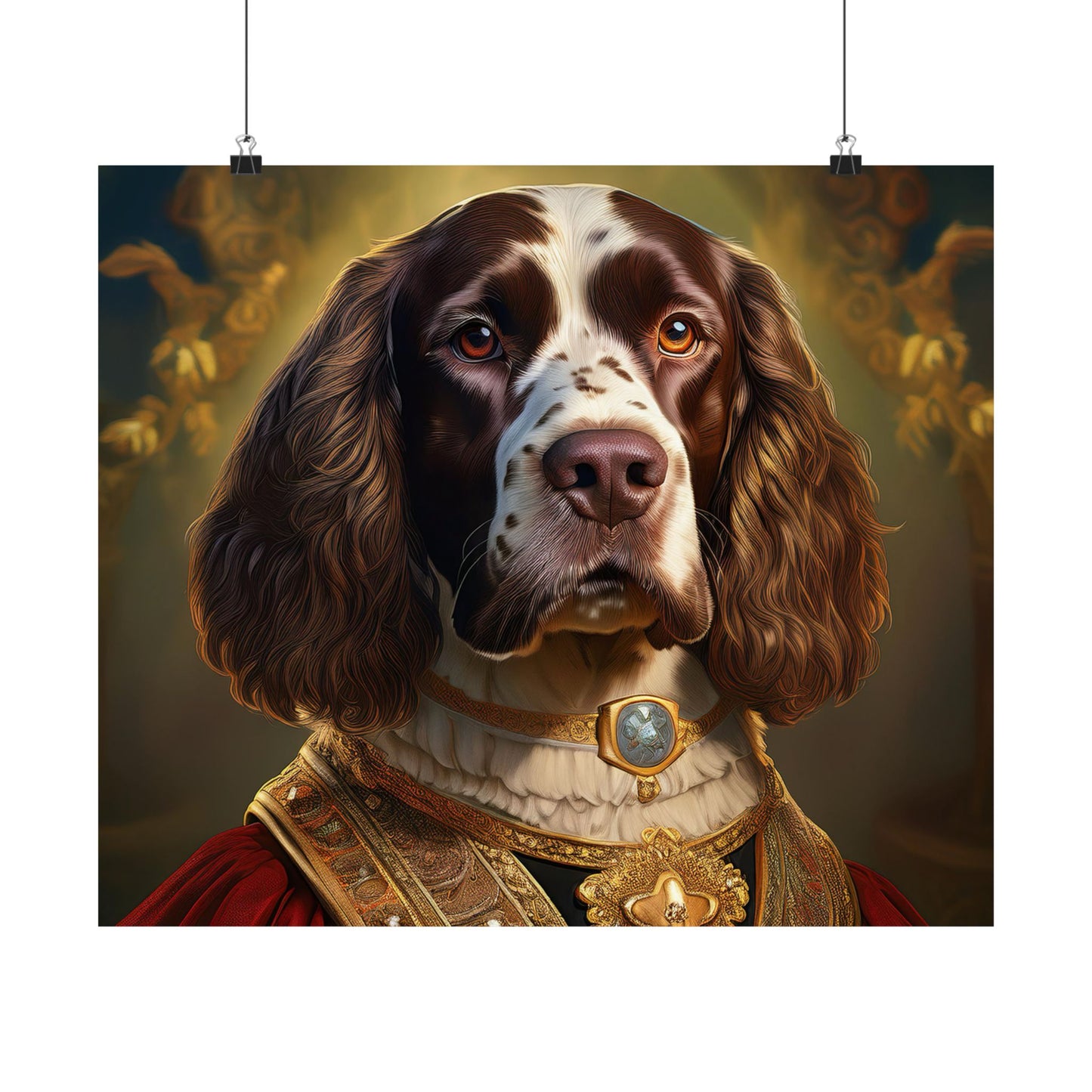 English Springer Spaniel Renaissance Dog Portrait Print, Wall Decor Gift, Dog Wall, wall prints, art prints