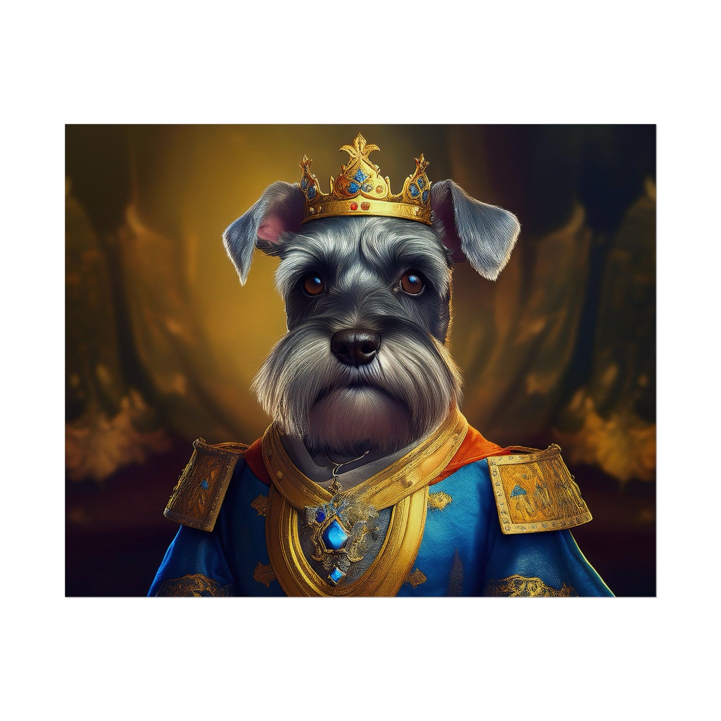 Miniature Schnauzer Dog Renaissance Pet Portrait Art Print | Wall Art | Wall Print