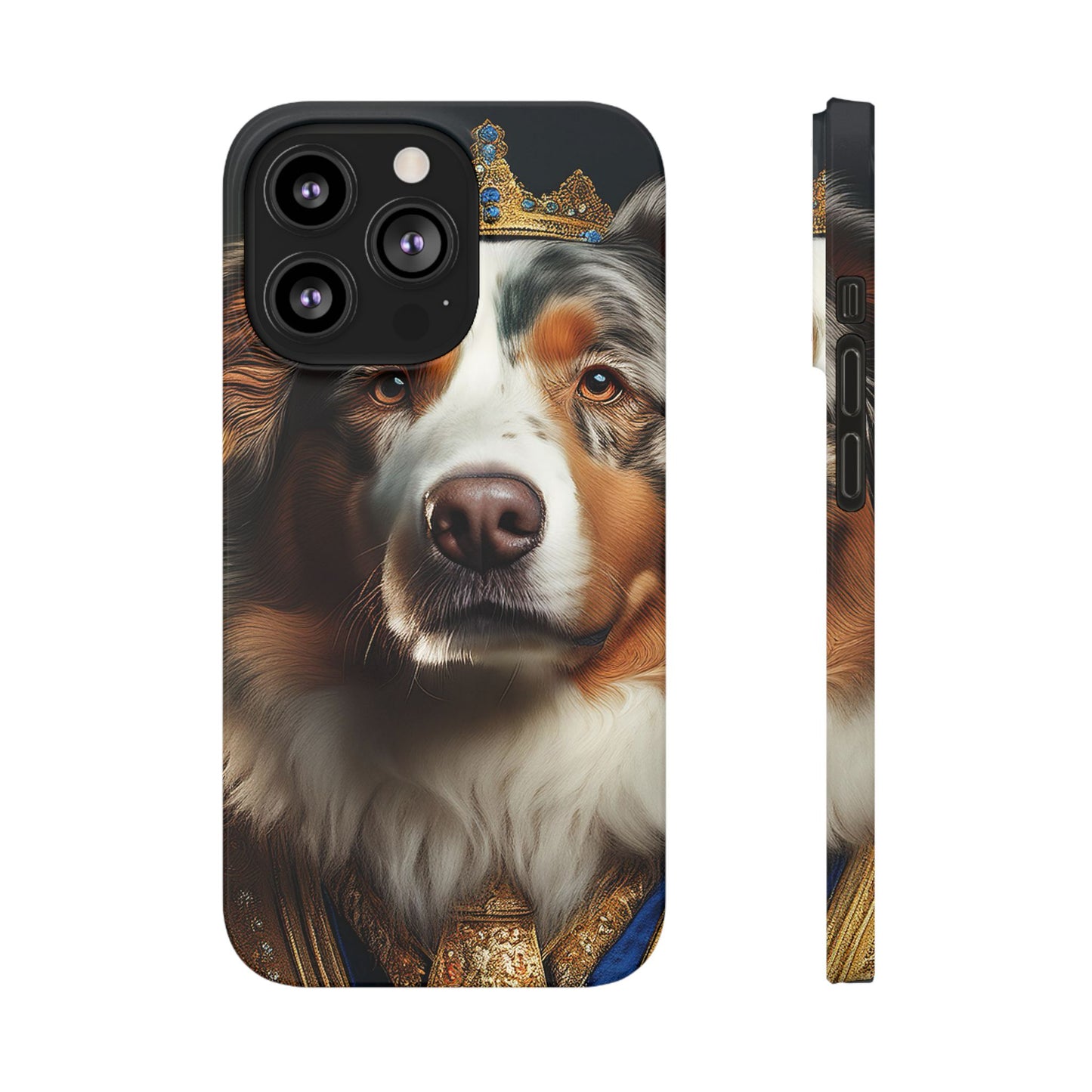 Australian Shepherd Renaissance Dog Portrait Slim Phone Case