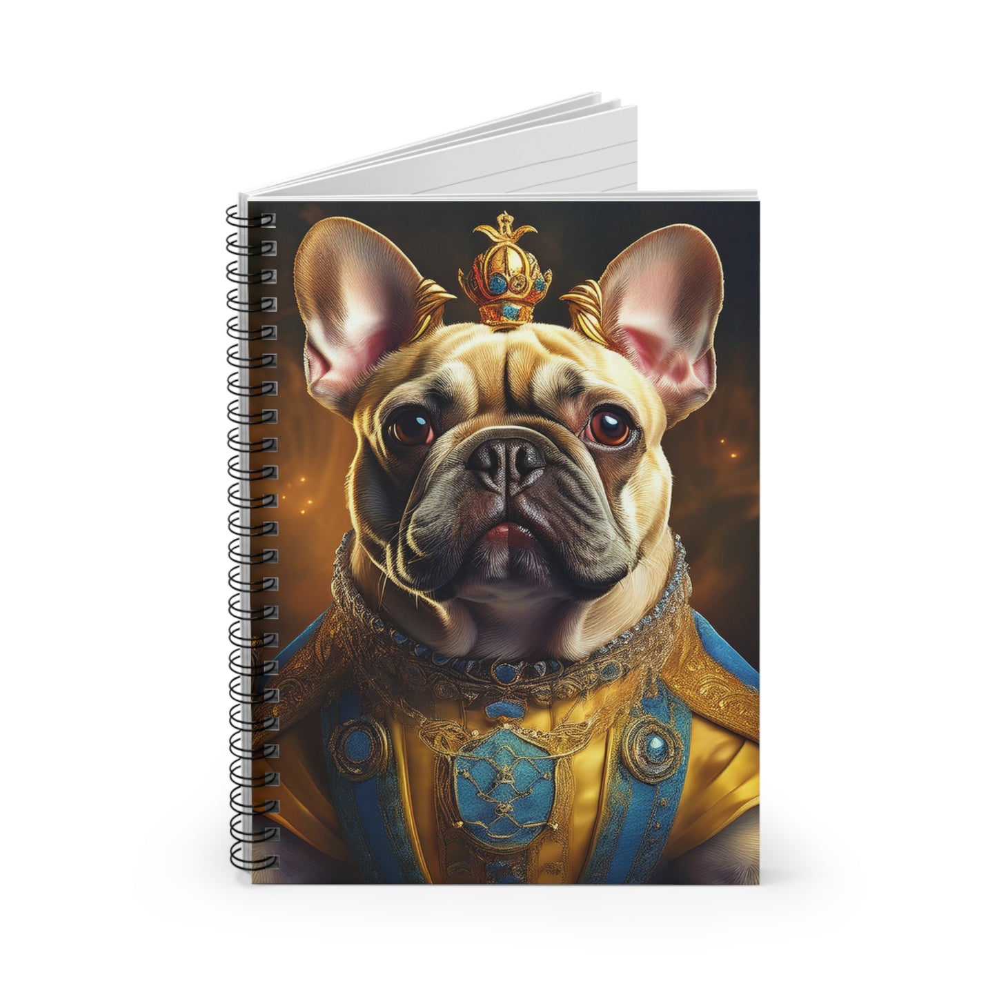French Bulldog Renaissance Pet Portrait Spiral Notebook, Writing Journal, Note-Taking, Unique Dog Lover Gift