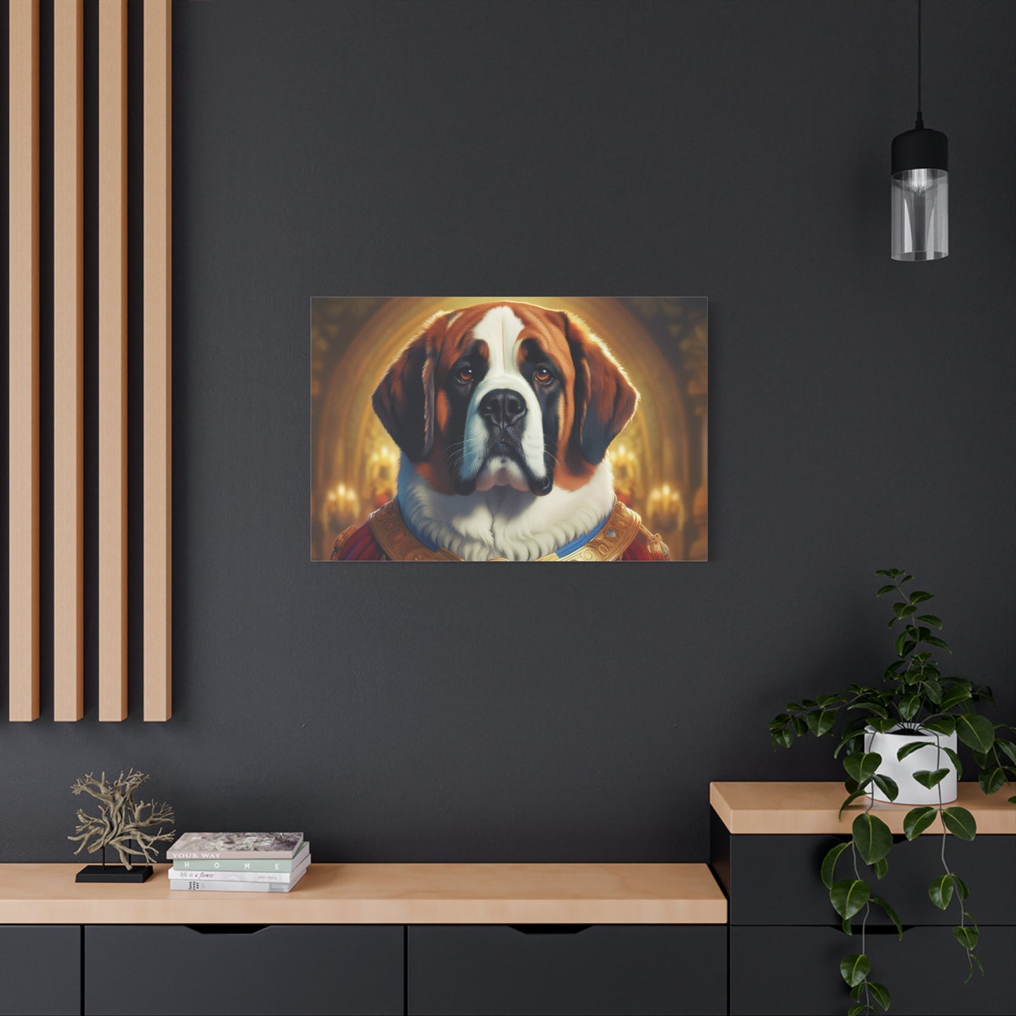 St Bernard Renaissance Portrait - Premium Canvas Wall Art, Dog Portrait, Unique Wall Print