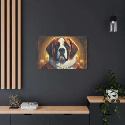 St Bernard Renaissance Portrait - Premium Canvas Wall Art, Dog Portrait, Unique Wall Print