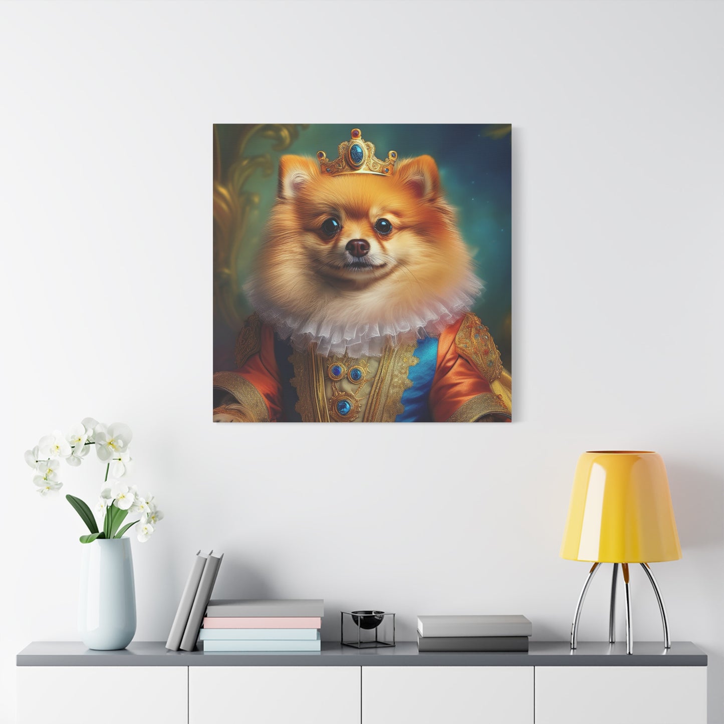 Pomeranian  Renaissance  Pet Portrait - Canvas - dog art, dog portait, wall art, wall print