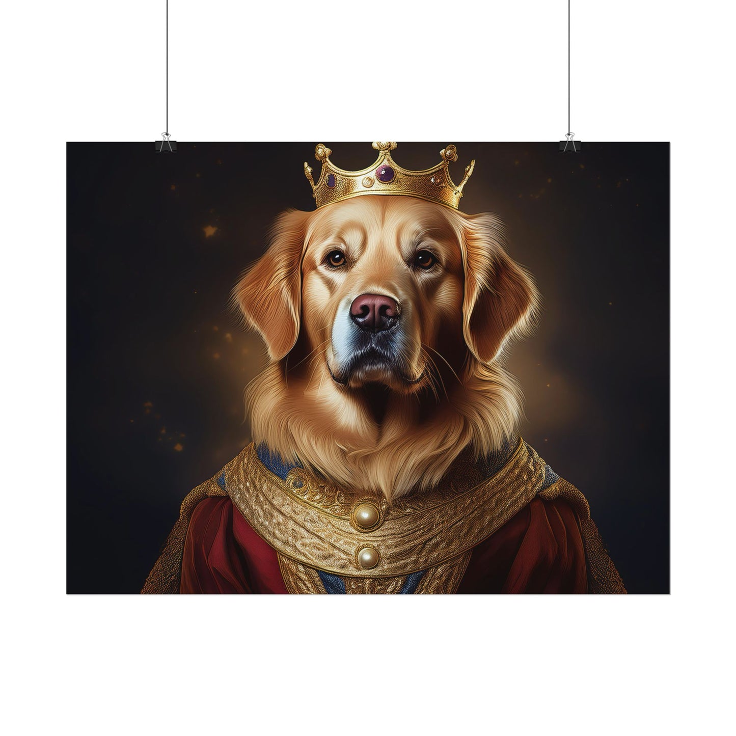 Golden Retriever Renaissance Dog Portrait  Art Print, Wall Decor Gift, Animal Lover Home Decor, Dog Wall Art