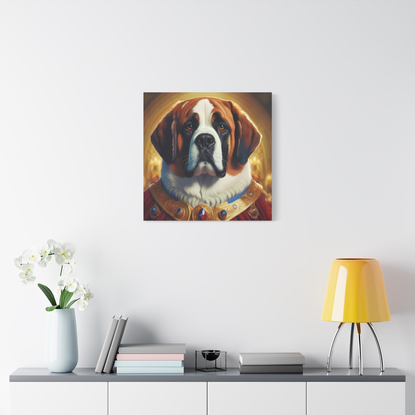 St Bernard Renaissance Portrait - Premium Canvas Wall Art, Dog Portrait, Unique Wall Print