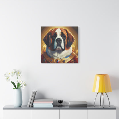 St Bernard Renaissance Portrait - Premium Canvas Wall Art, Dog Portrait, Unique Wall Print