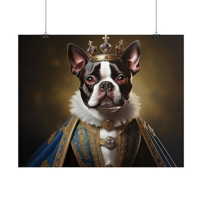 Boston Terrier Renaissance Dog Portrait Art Print, Wall Decor Gift, Animal Lover Home Decor, Dog Wall Art