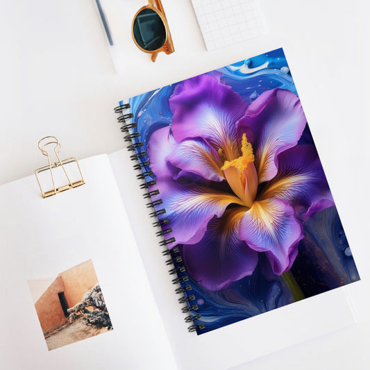 Abstract Iris 2 Floral Spiral Notebook, journaling, notes, diary, sketchbook
