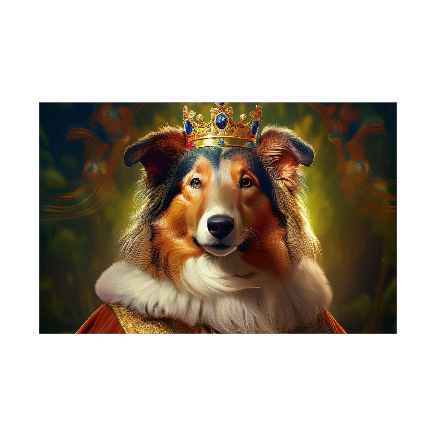 Collie Dog Renaissance Pet Portrait Print | Wall Art | Wall Print | Dog Art